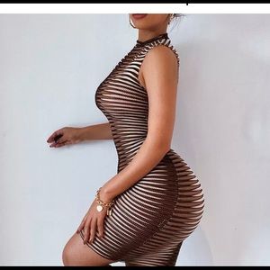 Mesh warm brown dress...